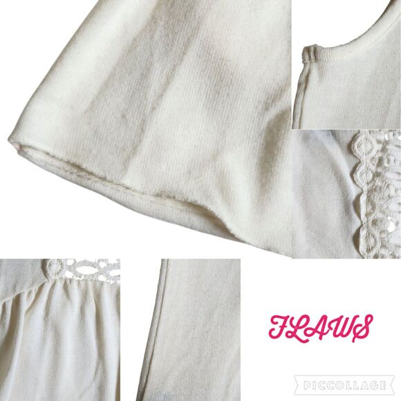 Self Esteem Off White Crochet Sleeveless Open Front Boho Vest sz S - Picture 7 of 12